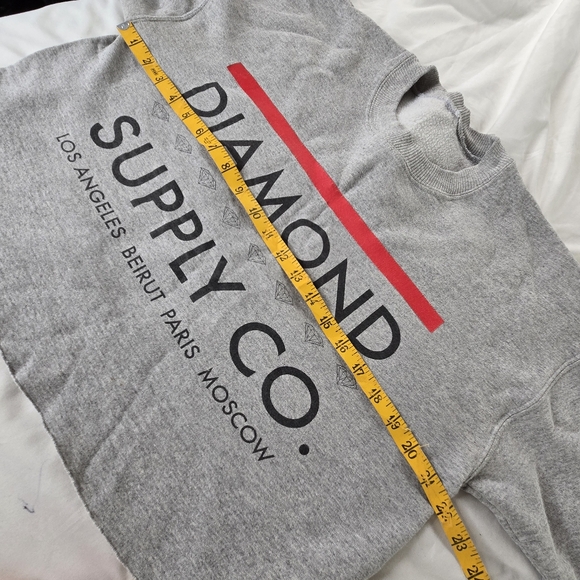 🎄 Diamond Supply Co EUC crop sweatshirt Large Ash grey - Picture 10 of 12